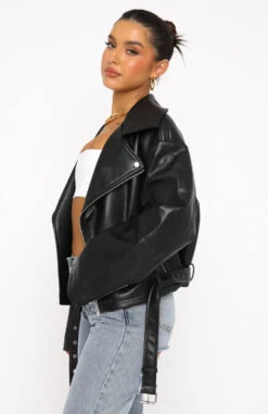 Seal The Deal PU Biker Jacket Black -RD Style Shop 02.08.22 1192