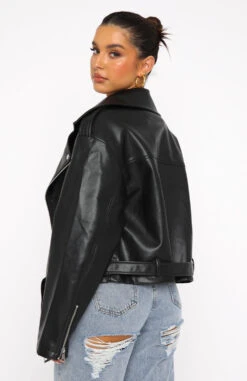 Seal The Deal PU Biker Jacket Black -RD Style Shop 02.08.22 1195