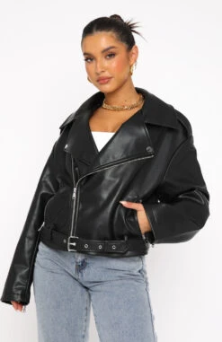 Seal The Deal PU Biker Jacket Black -RD Style Shop 02.08.22 1206