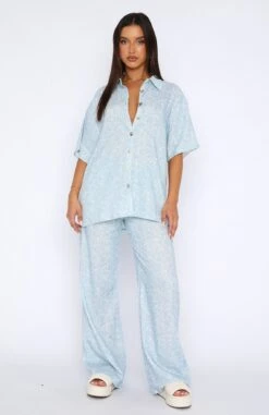 One More Chance Shirt Soft Blue Floral Sketch -RD Style Shop 04.05.2327715