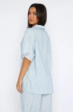 One More Chance Shirt Soft Blue Floral Sketch -RD Style Shop 04.05.2327731