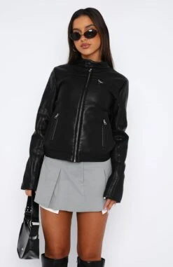 Full Speed PU Biker Jacket Black -RD Style Shop 04.05.2328066