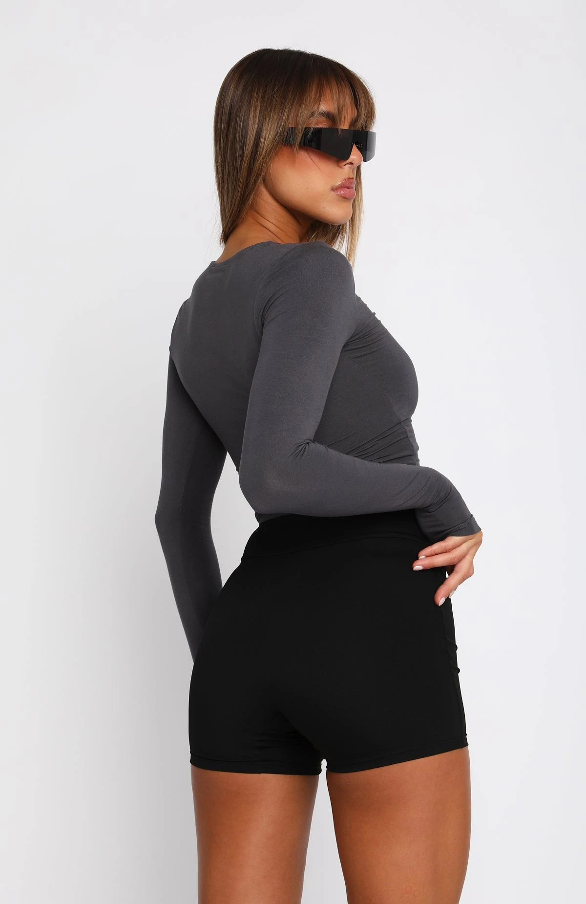 Only For Tonight Long Sleeve Top Charcoal 7 Only For Tonight Long Sleeve Top Charcoal - Image 5