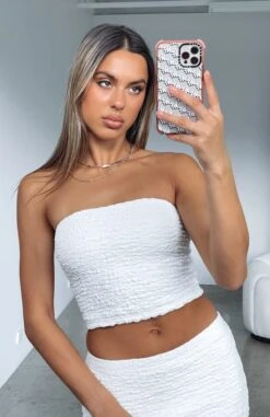 Down To Business Crop Top Off White