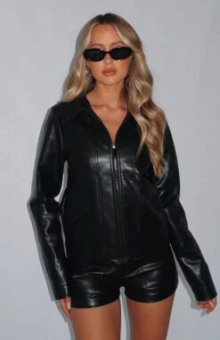 Reminds Me Of You PU Jacket Black