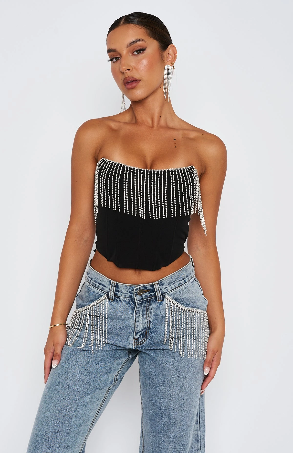 The Sweetest Thing Diamante Bustier Black 4 The Sweetest Thing Diamante Bustier Black - Image 2