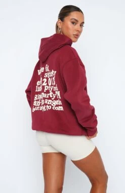 Enough Said Oversized Hoodie Wine -RD Style Shop 11.05.2320223