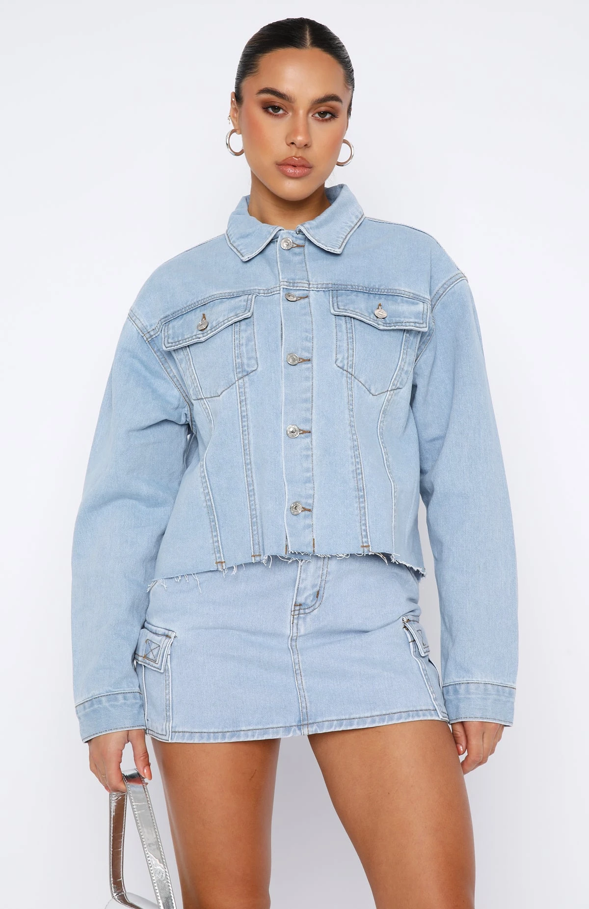 Only Want To Be With You Denim Jacket Light Blue Wash 4 Only Want To Be With You Denim Jacket Light Blue Wash - Image 2