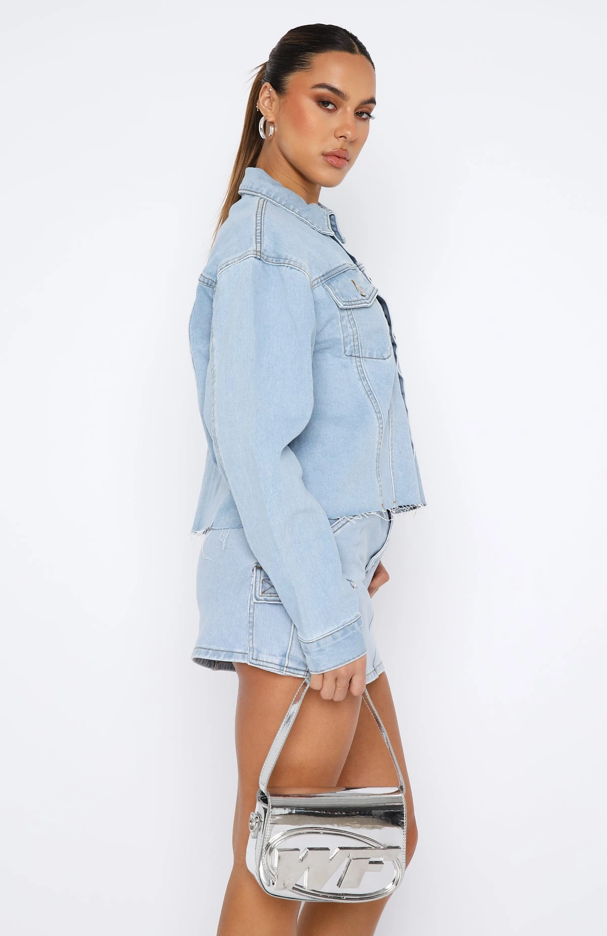 Only Want To Be With You Denim Jacket Light Blue Wash 5 Only Want To Be With You Denim Jacket Light Blue Wash - Image 3