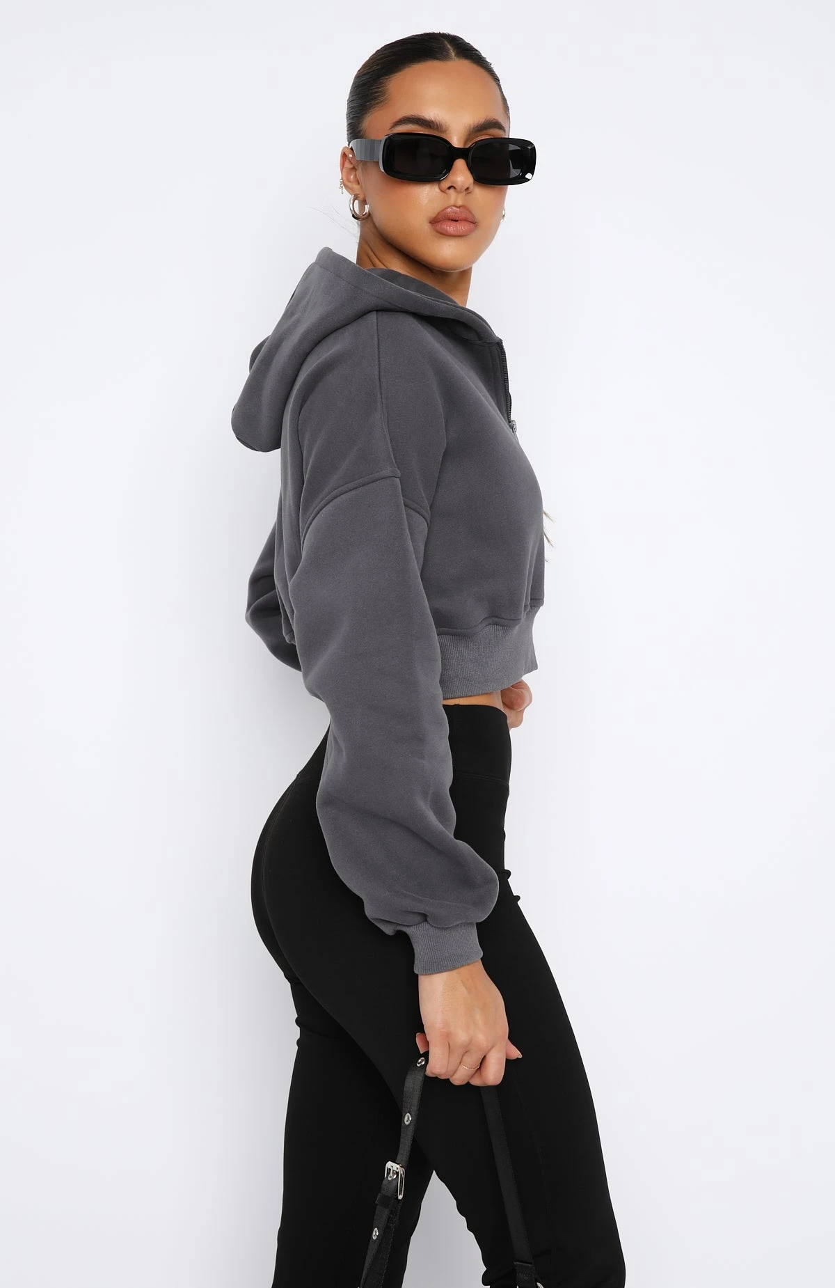 She's Effortless Cropped Hoodie Slate 5 She's Effortless Cropped Hoodie Slate - Image 3