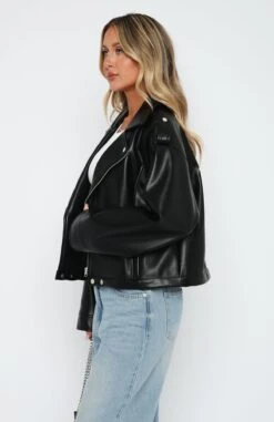 City Is Mine PU Biker Jacket Black -RD Style Shop 14.4.2315696