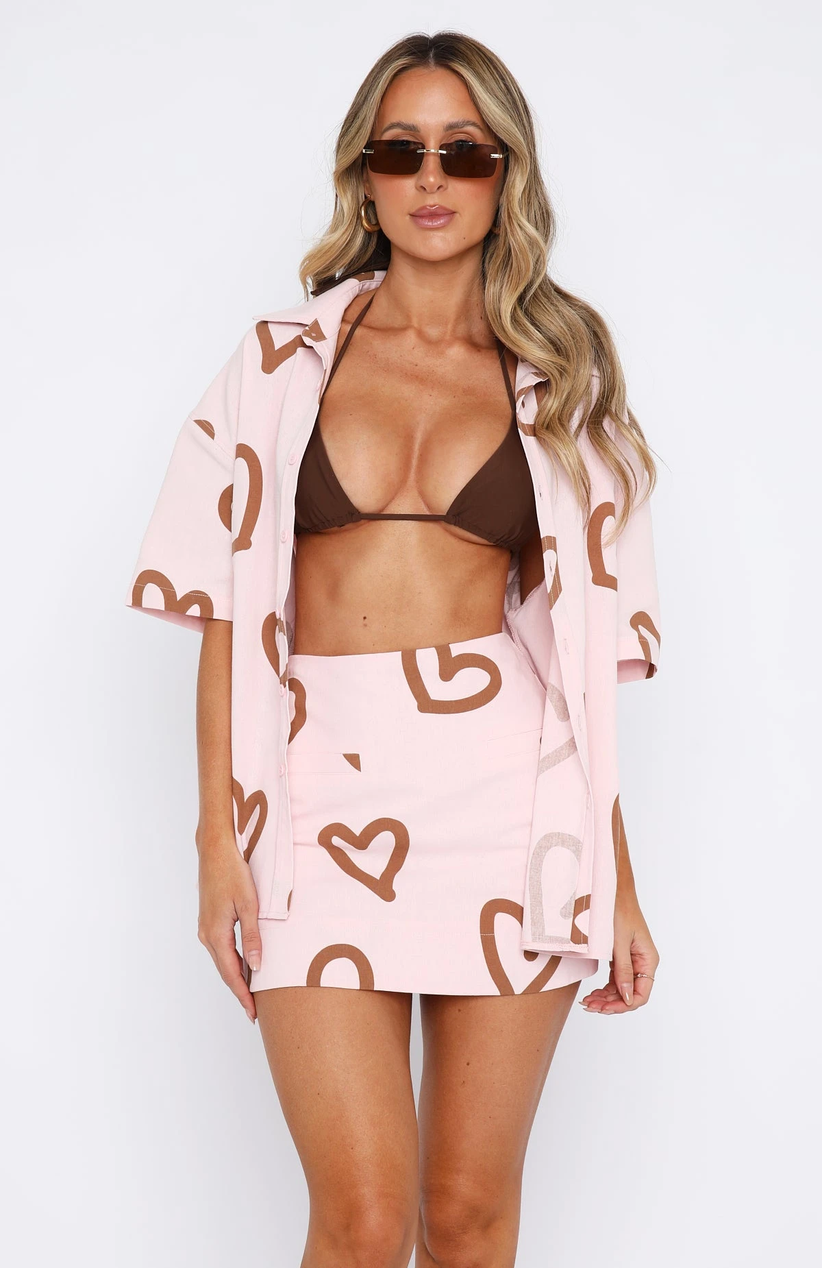 Work On It Mini Skirt Baby Pink Love Heart 4 Work On It Mini Skirt Baby Pink Love Heart - Image 2