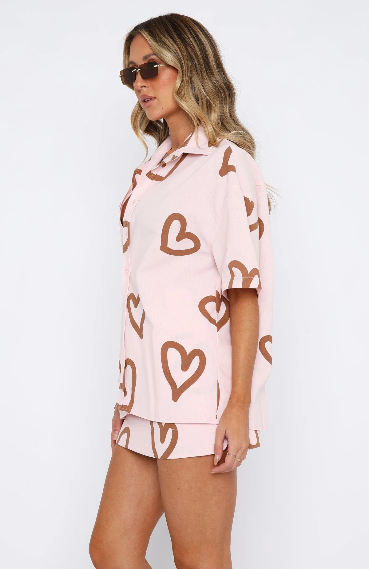 Work On It Mini Skirt Baby Pink Love Heart 5 Work On It Mini Skirt Baby Pink Love Heart - Image 3