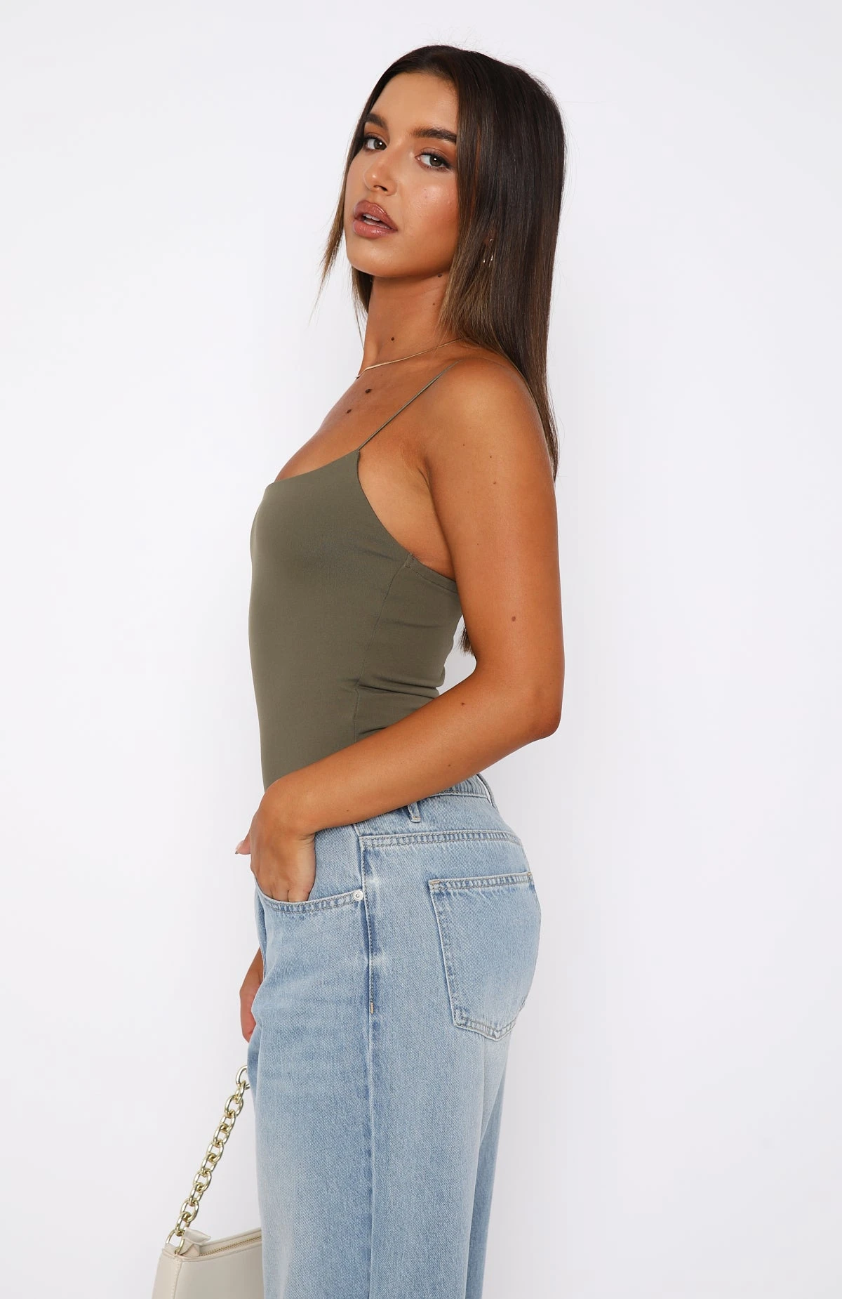 She's Going Out Bodysuit Khaki 7 She's Going Out Bodysuit Khaki - Image 5