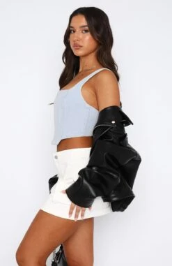 Present Yourself Denim Bustier Light Blue Wash -RD Style Shop 18.05.2329231