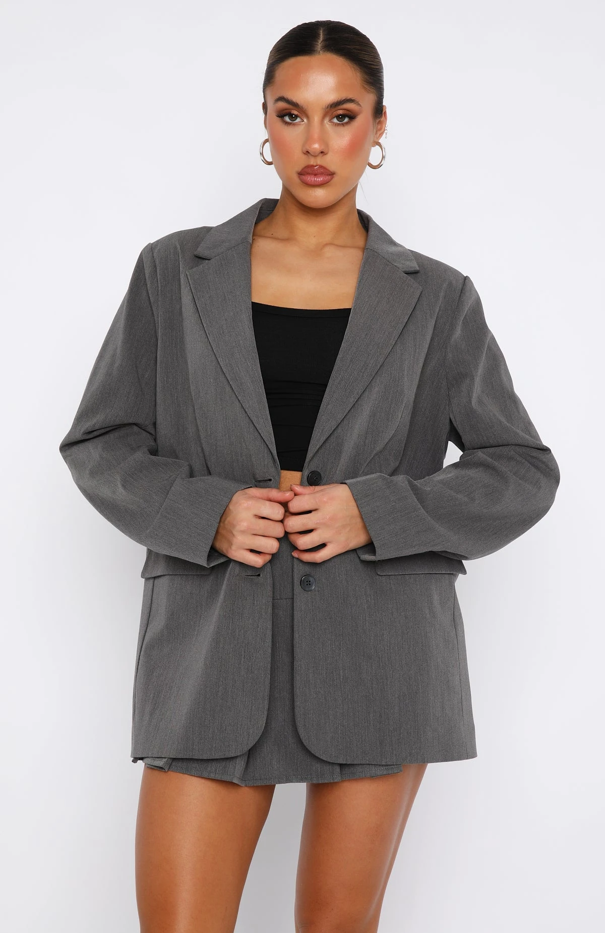 The Way To Go Oversized Blazer Charcoal 4 The Way To Go Oversized Blazer Charcoal - Image 2