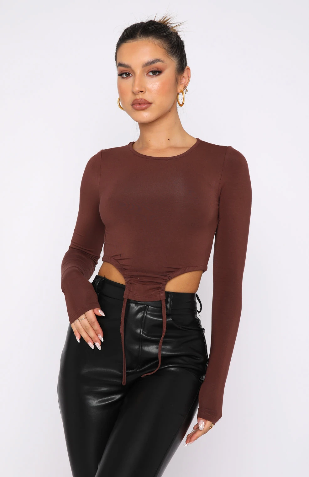 Spring Fresh Long Sleeve Top Chocolate 4 Spring Fresh Long Sleeve Top Chocolate - Image 2