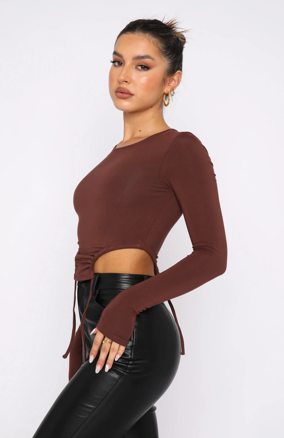 Spring Fresh Long Sleeve Top Chocolate 5 Spring Fresh Long Sleeve Top Chocolate - Image 3
