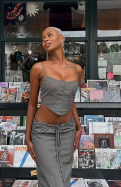 Taking Time Bustier Charcoal