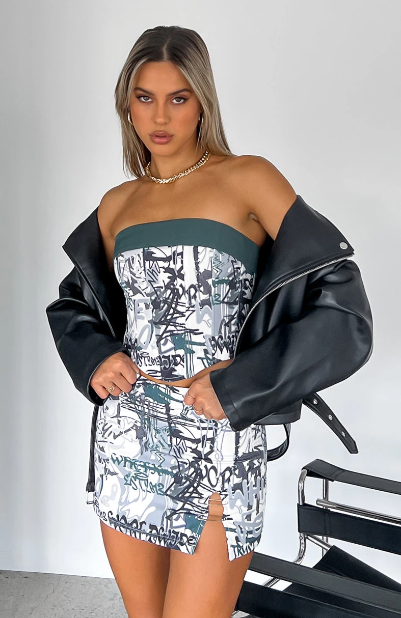 Needing Something Bustier Green Graffiti 8 Needing Something Bustier Green Graffiti - Image 6