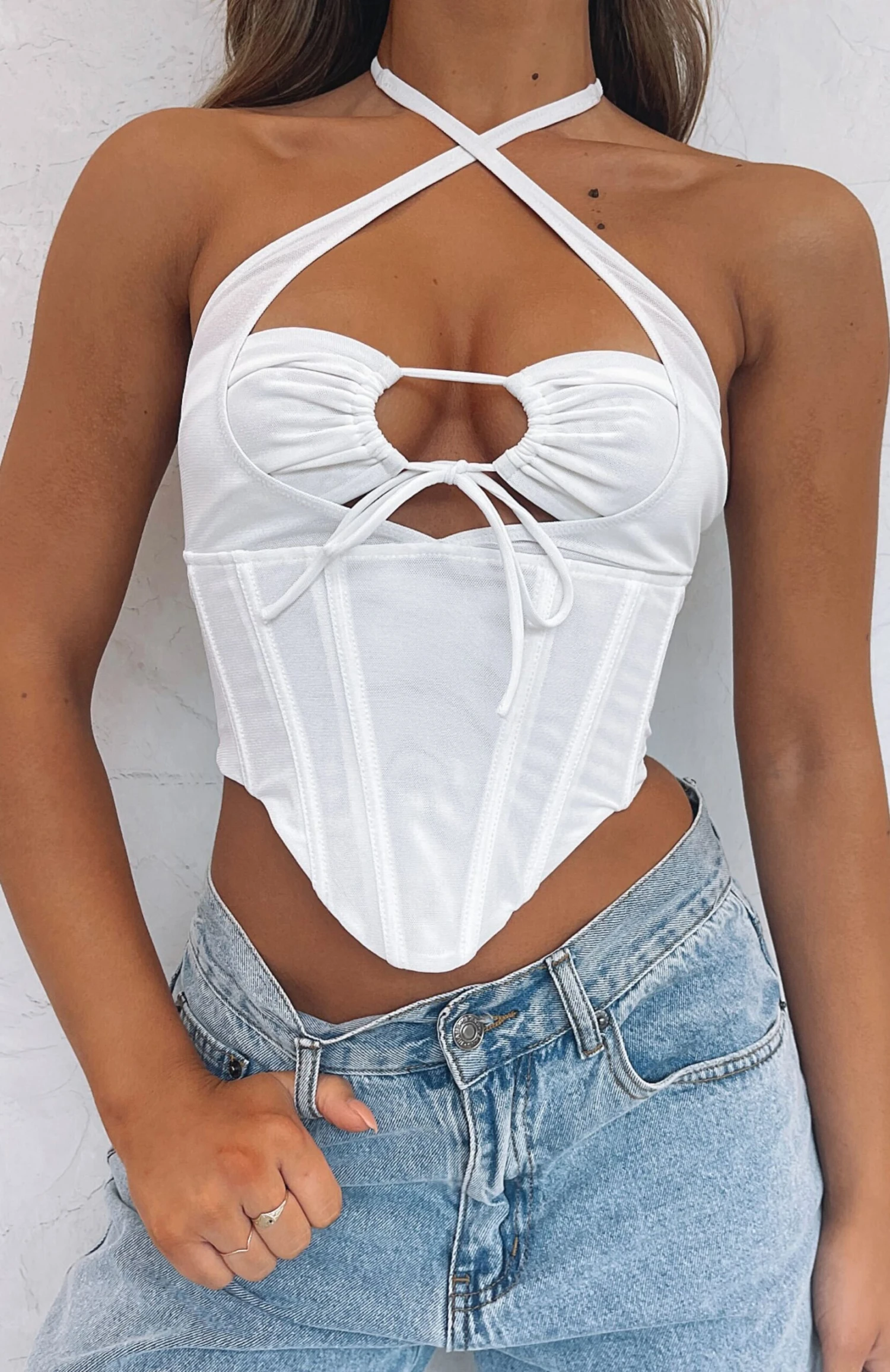 Love To Love Mesh Bustier White 7 Love To Love Mesh Bustier White - Image 5