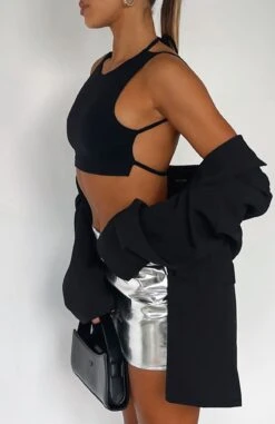 Living Life Right Crop Black