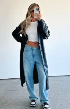 Rainy Day PU Trench Coat Black -RD Style Shop IMG 4227