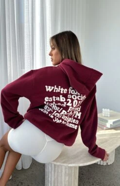 Enough Said Oversized Hoodie Wine