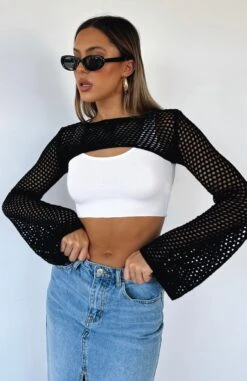 Keep On Walking Knit Bolero Black 11 Keep On Walking Knit Bolero Black -RD Style Shop KEEP ON WALKING KNIT BOLERO 11.07.23 01