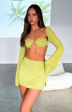 Level Up Long Sleeve Crop Matcha