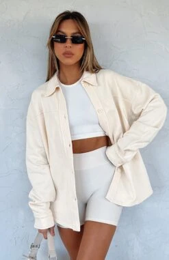 Love Me First Oversized Shirt Cream