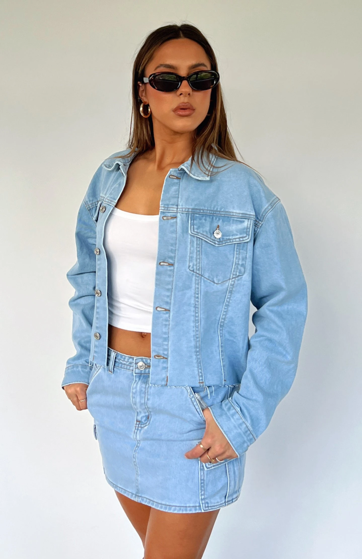 Only Want To Be With You Denim Jacket Light Blue Wash 3 Only Want To Be With You Denim Jacket Light Blue Wash