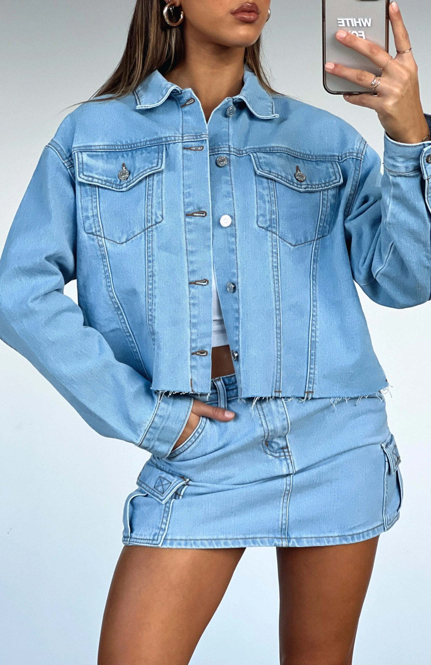 Only Want To Be With You Denim Jacket Light Blue Wash 7 Only Want To Be With You Denim Jacket Light Blue Wash - Image 5