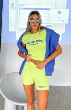 Project 5 Ribbed Bike Shorts Lime