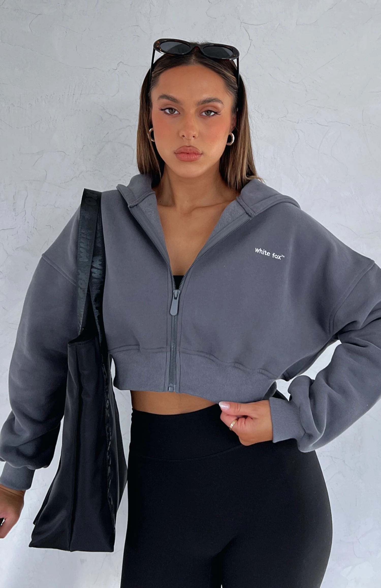 She's Effortless Cropped Hoodie Slate 3 She's Effortless Cropped Hoodie Slate