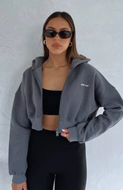 She's Effortless Cropped Hoodie Slate 11 She's Effortless Cropped Hoodie Slate -RD Style Shop SHES EFFORTLESS CROPPED HOODIE 220823 012
