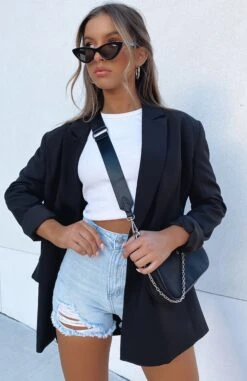 Chain Reaction Oversized Blazer Black -RD Style Shop TIME OUT DENIM SHORTS 060820 01 3c39ccaf 4d2f 4197 87c0 6508756b3d97