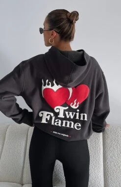 RD Style Shop 8 Twin Flame Oversized Hoodie Charcoal