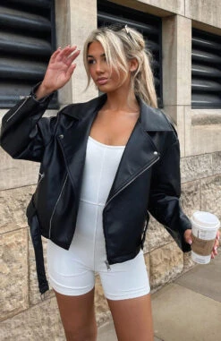 Seal The Deal PU Biker Jacket Black -RD Style Shop lucyledgeway