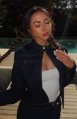 Wherever We Go Denim Jacket Dark Wash